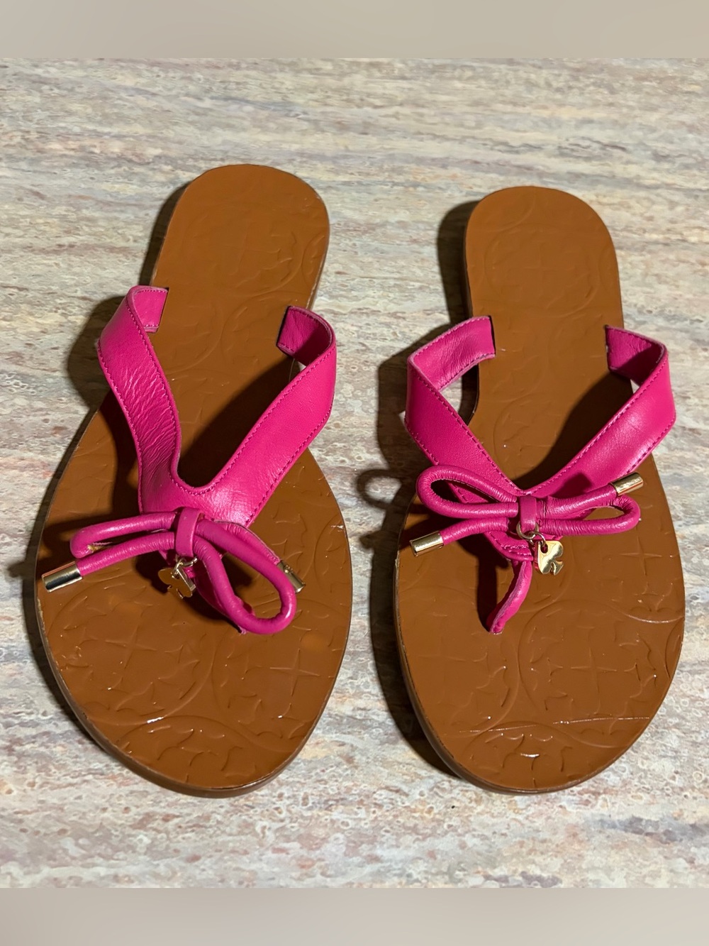 kate Spade ♠️ Hot Pink Bow Toe-Post Sandals